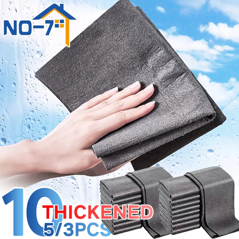 Thickened Magic Cleaning Cloth Microfiber Glass Clean Towel Reusable Washable Lint-Free Cleaning Rags for Kitchen Glass Car